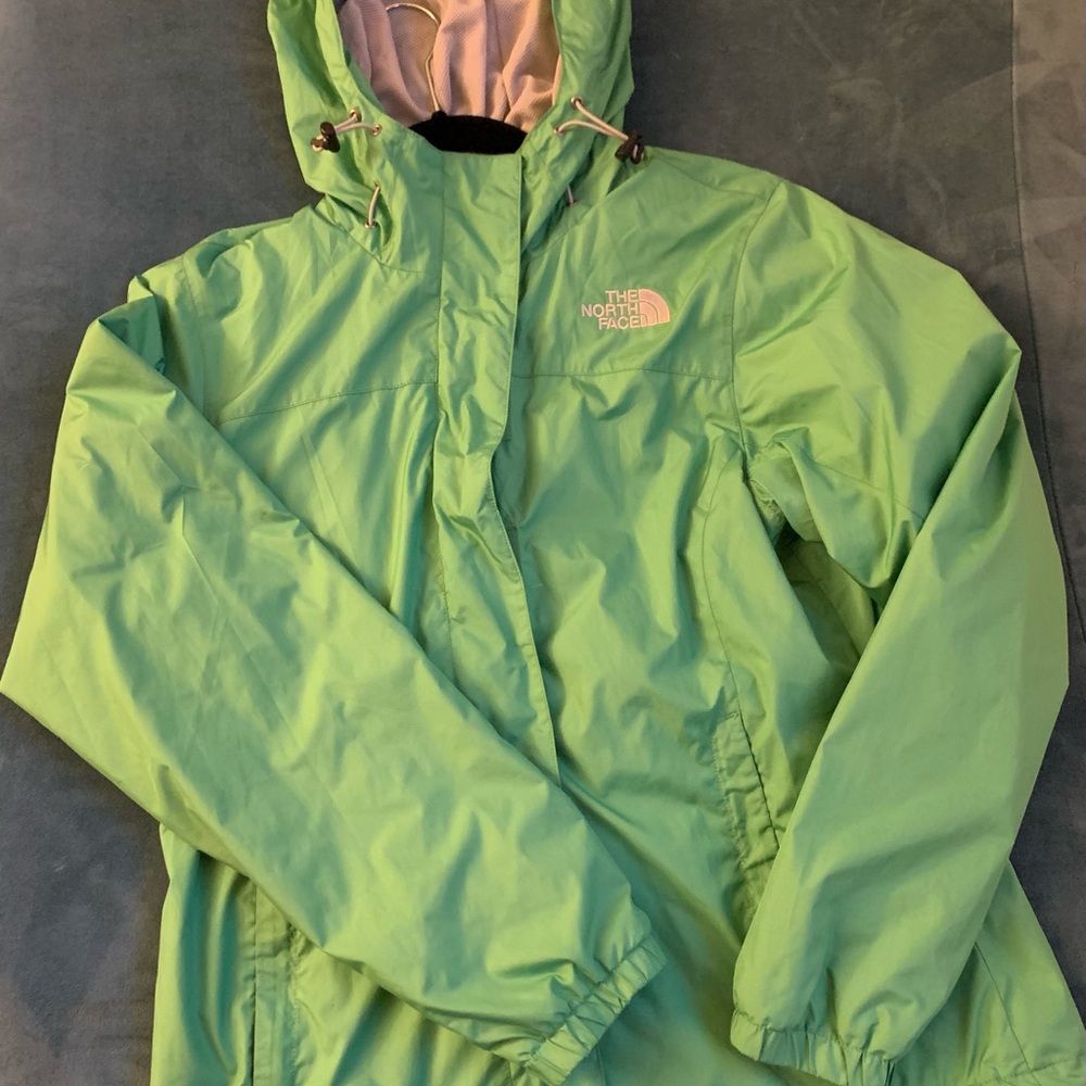 The North Face Green spring Jacket with Hood and Water-Resistant Material